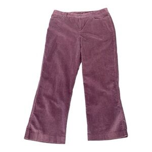 Rafaella Lilac Dusty Purple Corduroy Pants Trousers Straight Leg Pockets Size 16